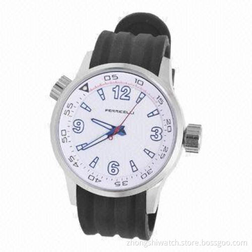 Men's Silicone Watch with Alloy Case and Silicone Band, Various Strap Colors Available